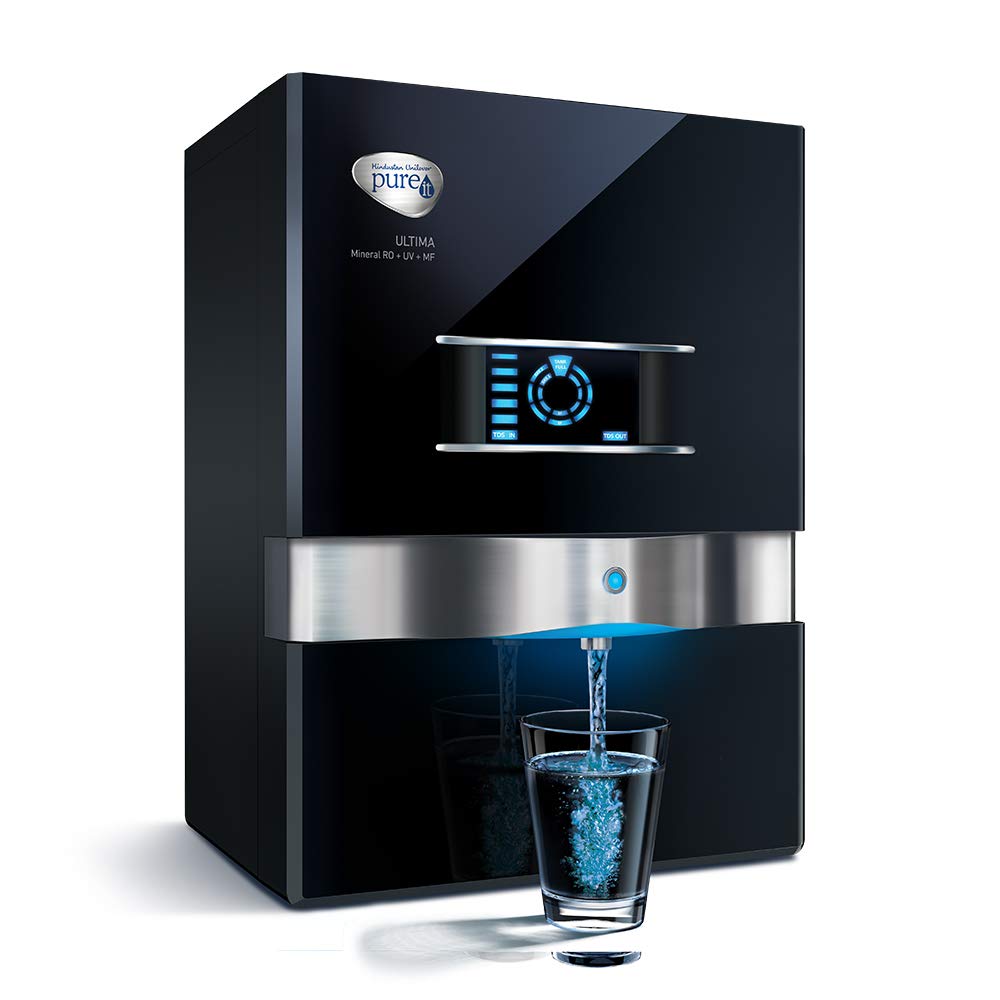 Pureit by HUL ULTIMA MINERAL 10 L RO + UV + MF Water Purifier (Black